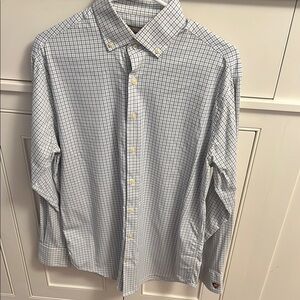 Peter Millar Blue and White Gingham Casual Shirt